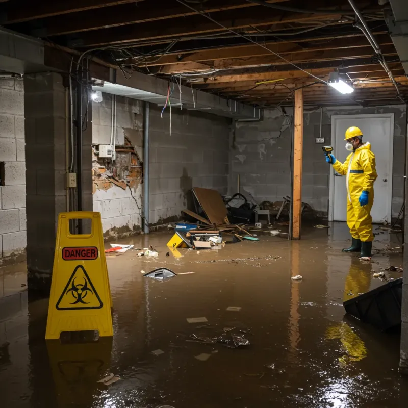 Flooded Basement Electrical Hazard in Carroll County, IN Property